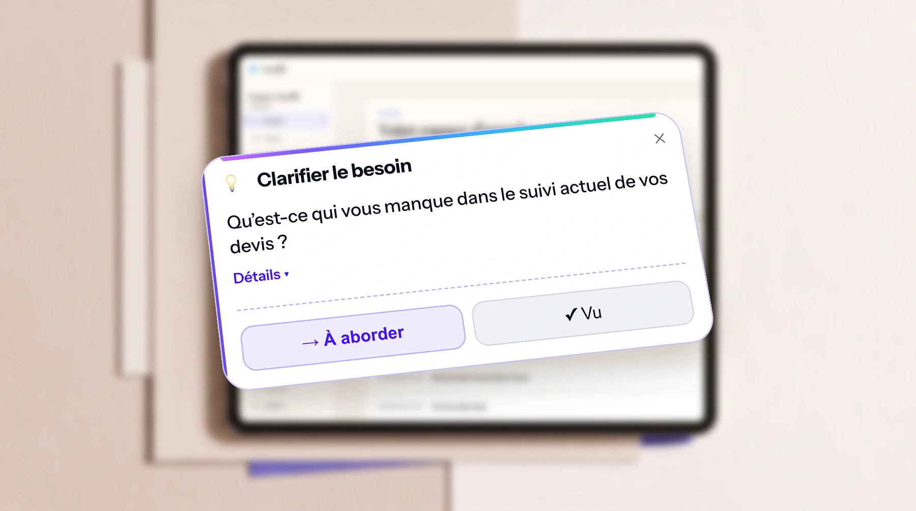 Suggestion de question sur le suivi des devis